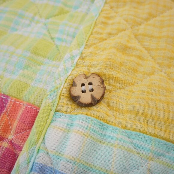 David Brooks size M Patchwork Quilted Jacket Colorful Reversible Button-up - Picture 11 of 13